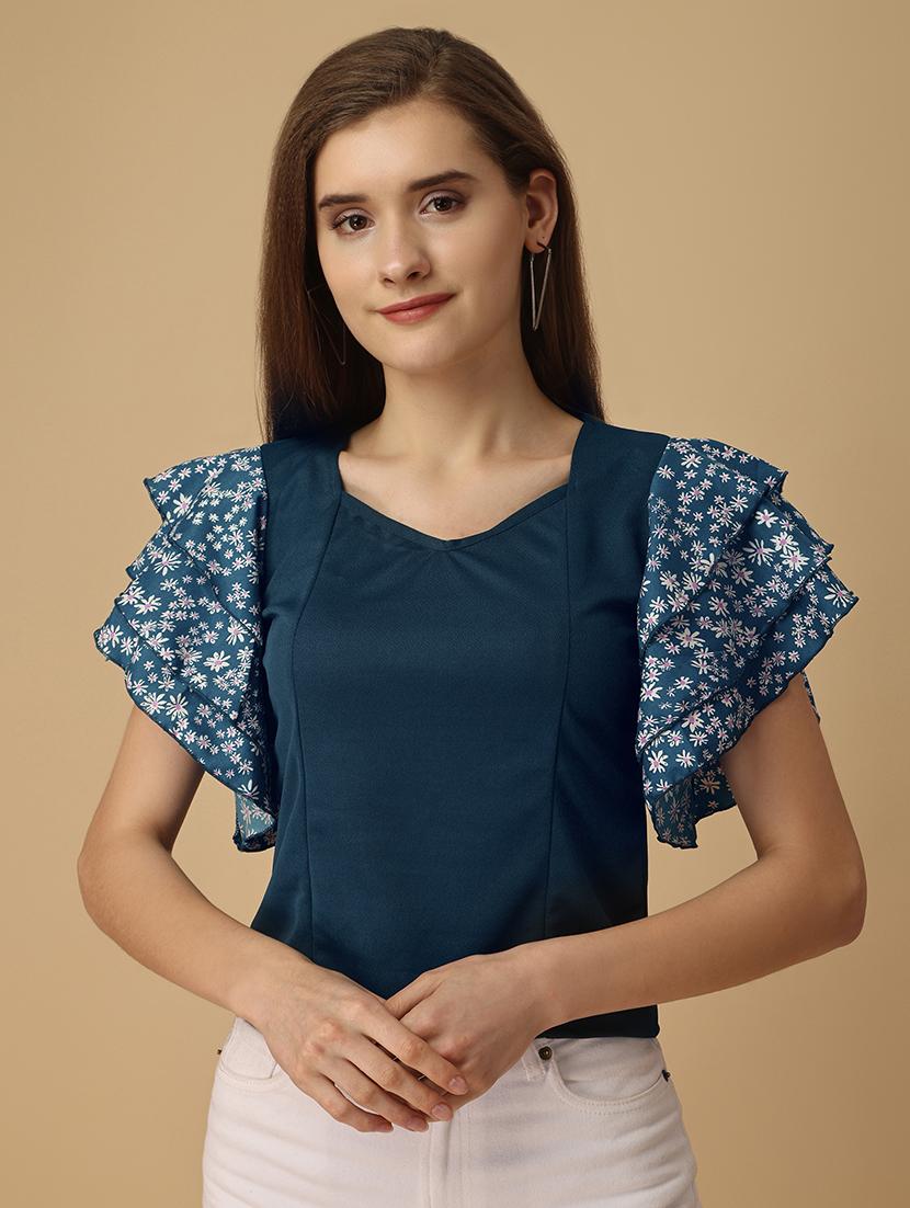 women printed flared sleeves top - 21457501 - Zoom Image - 0