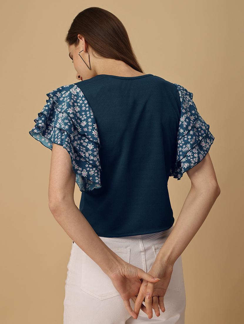 women printed flared sleeves top - 21457501 - Standard Image - 3