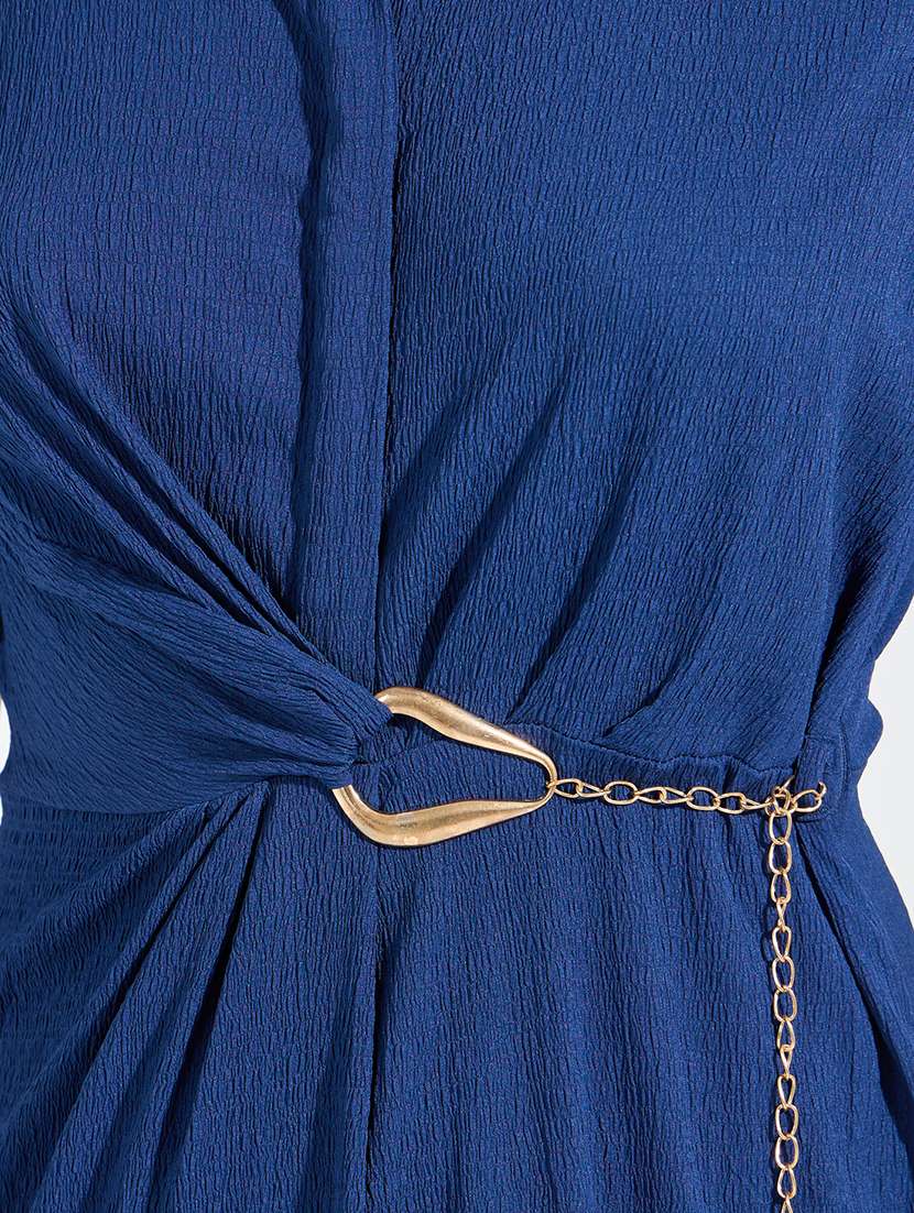 women navy blue polyester a-line dress - 21457629 -  Standard Image - 5