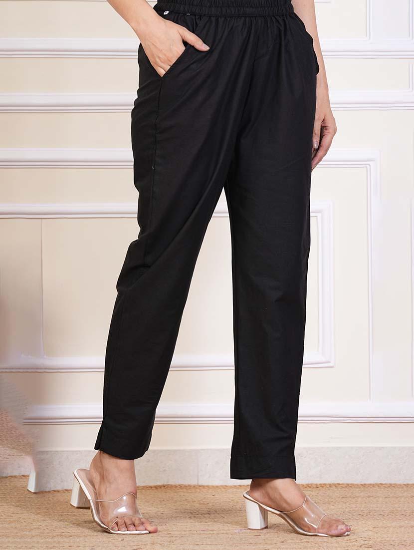 women solid top and trouser co-ord set - 21457950 - Standard Image - 5