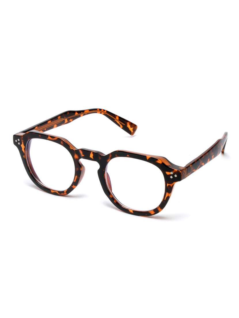women blue cut transparent eyeglasses