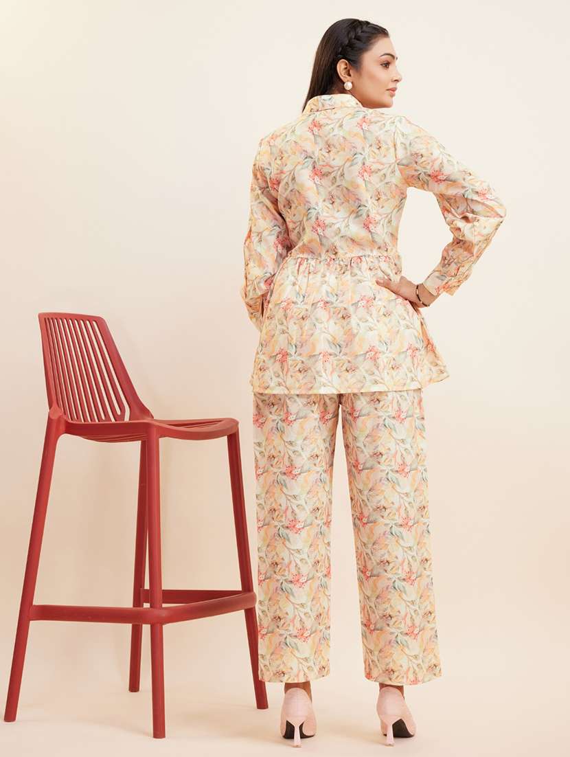 women cream printed co-ord sets - 21458260 - Standard Image - 3