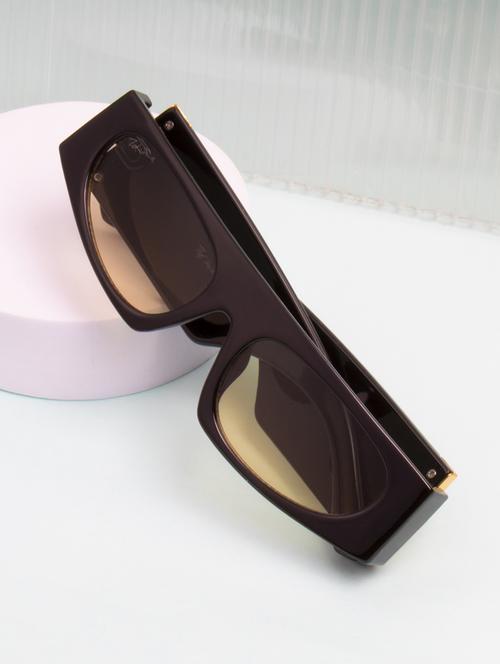 ted smith green brown square sunglasses for men & women | full rim & acetate frame | medium to large face ( 53-19-143 ) - 21458296 - Standard Image - 0