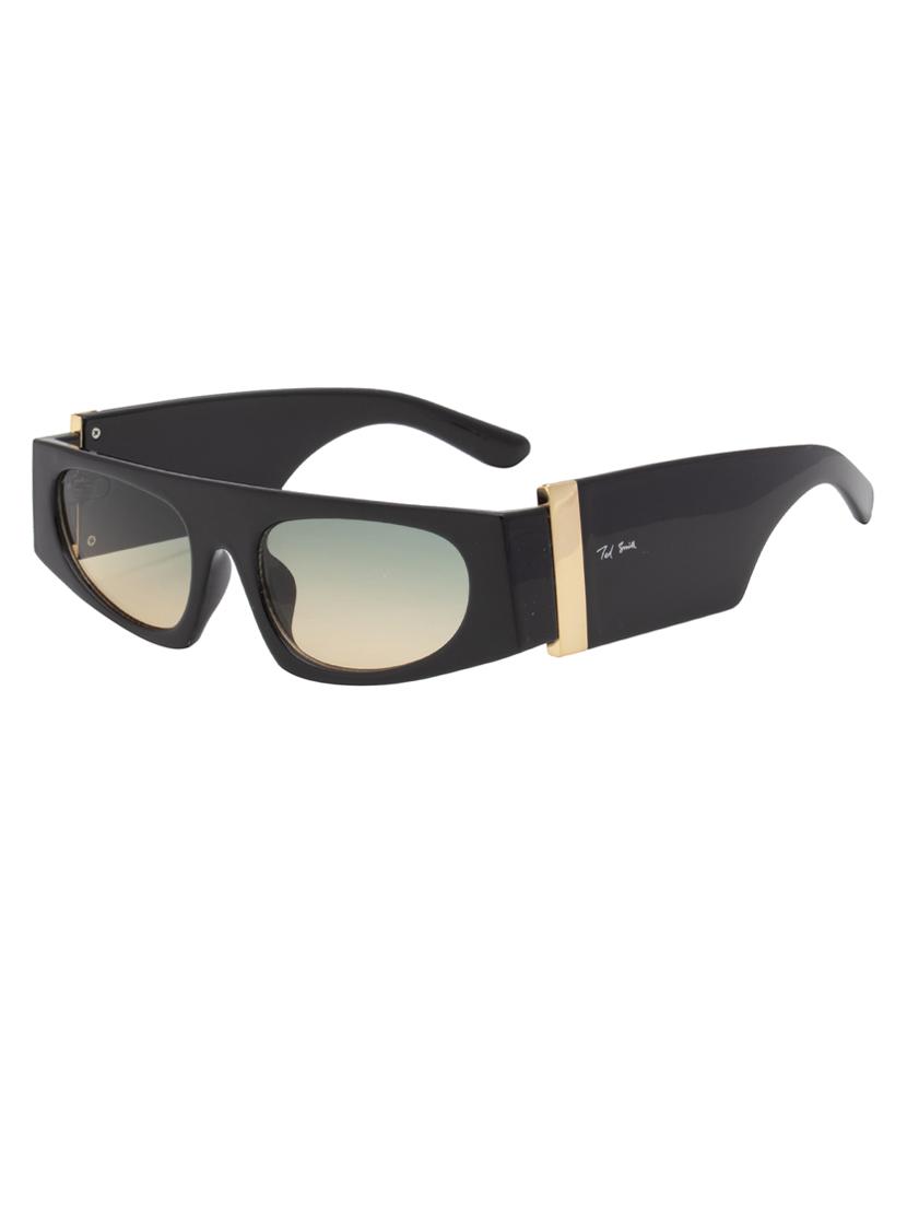 ted smith green brown square sunglasses for men & women | full rim & acetate frame | medium to large face ( 53-19-143 ) - 21458296 - Standard Image - 3