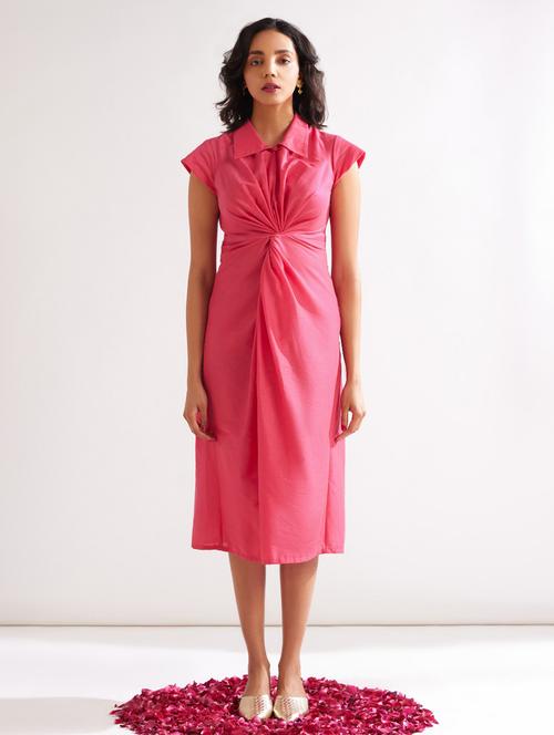 women pink solids a-line dress - 21459896 - Standard Image - 0