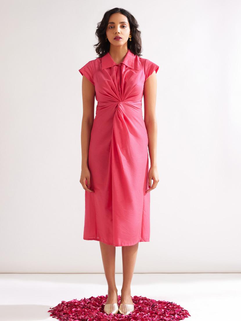 women pink solids a-line dress - 21459896 - Zoom Image - 0