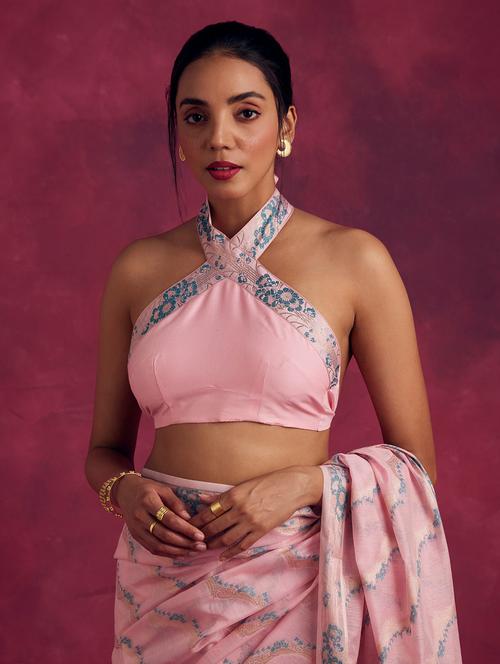 women pink solid blouse - 21460019 - Standard Image - 0