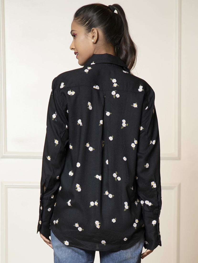 women black cotton regular shirt - 21460084 - Standard Image - 3