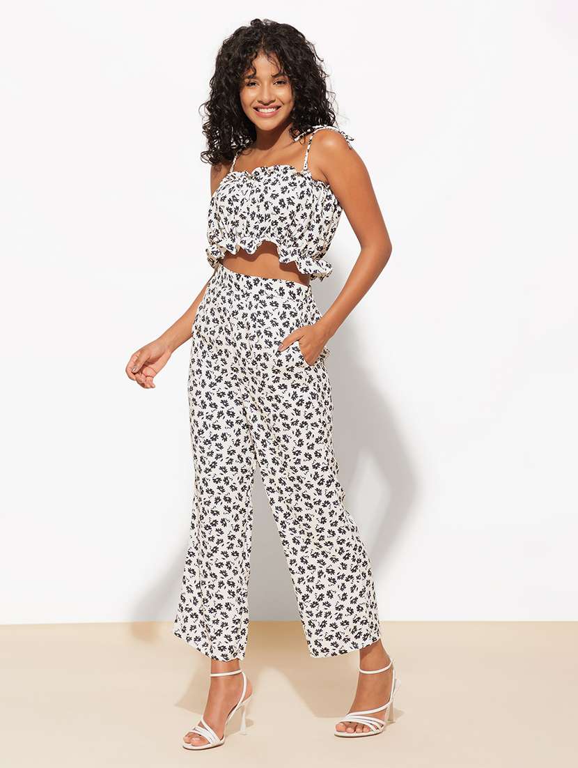 women floral print top and trouser co-ord set - 21460127 -  Standard Image - 3