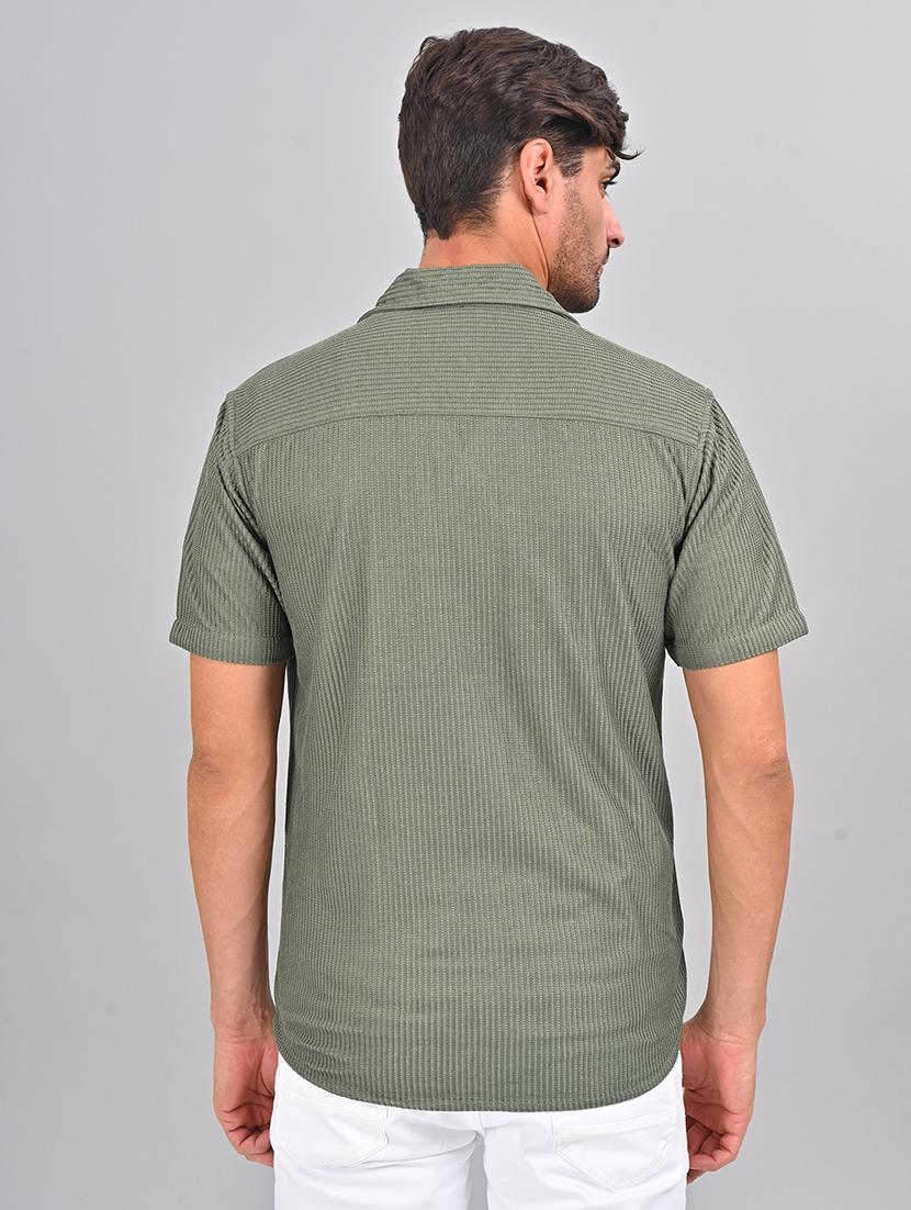 men self design cuban collar shirt - 21460881 - Standard Image - 3