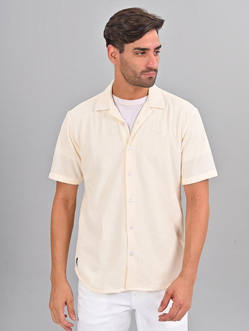 men self design cuban collar shirt - 21460888 -  Standard Image - 0