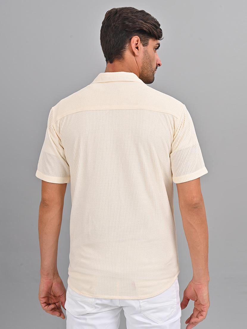 men self design cuban collar shirt - 21460888 - Standard Image - 3