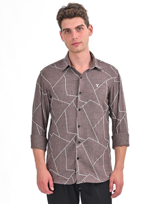 men printed long sleeve shirt - 21460915 - Standard Image - 0