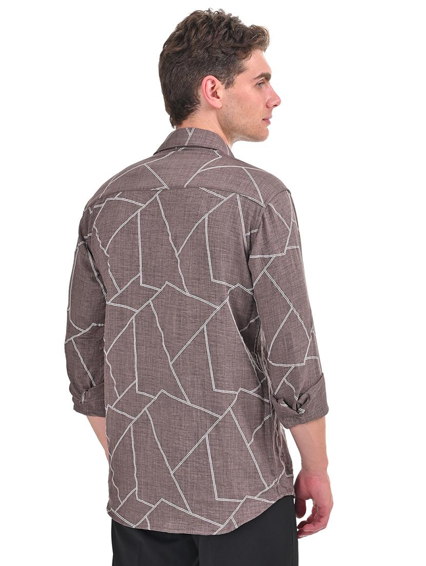 men printed long sleeve shirt - 21460915 - Standard Image - 3