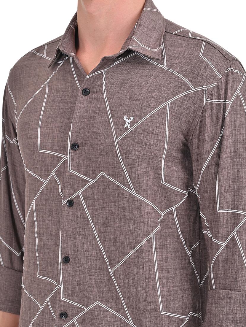 men printed long sleeve shirt - 21460915 - Standard Image - 5