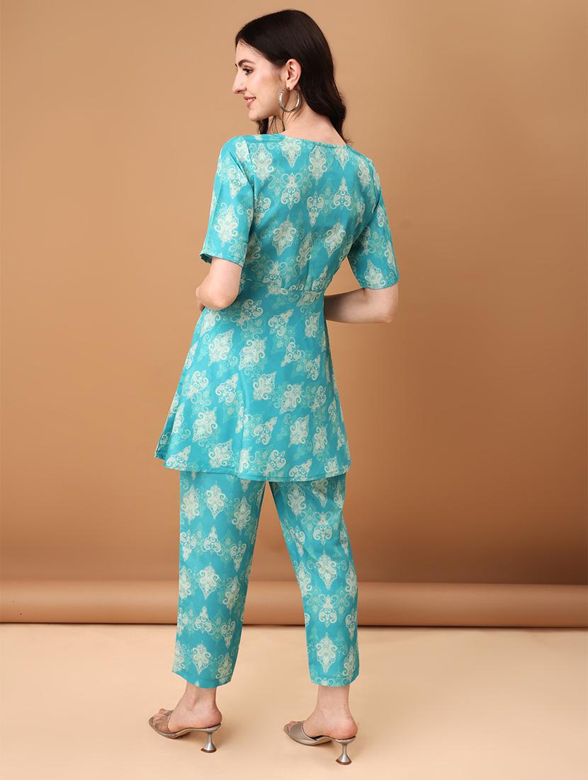 women light blue paisley printed co-ord set - 21461075 - Standard Image - 3