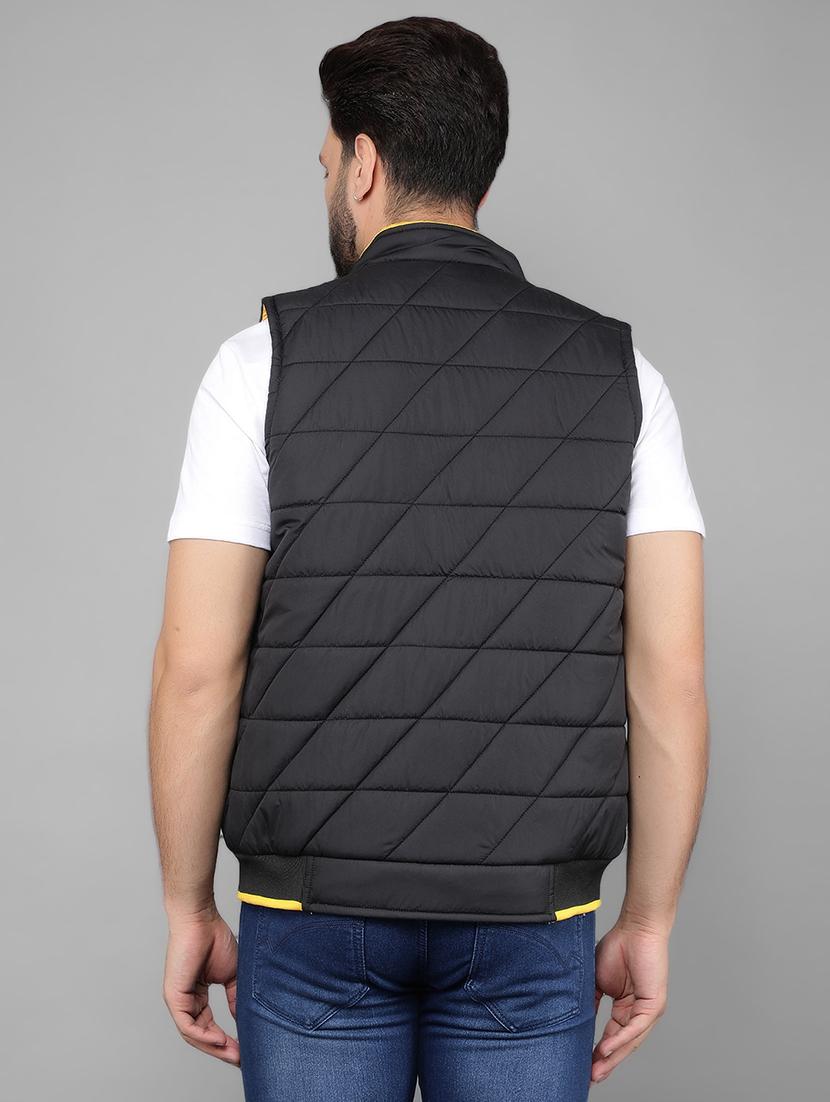 men sleeveless solid quilted jacket - 21461089 - Standard Image - 3
