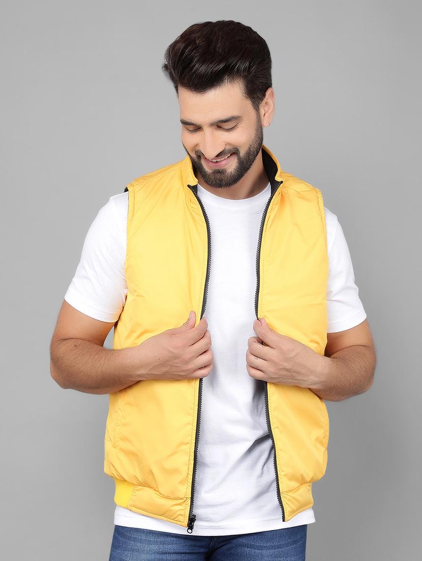 men sleeveless solid quilted jacket - 21461089 - Standard Image - 5