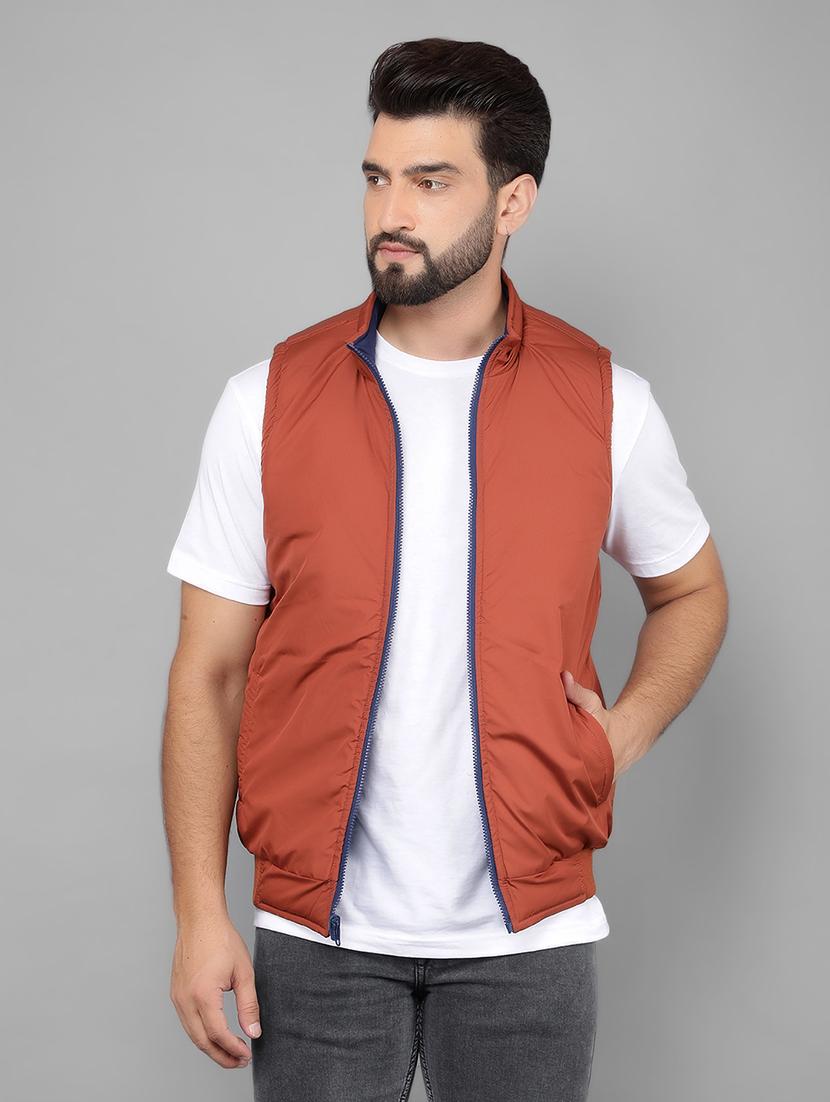 men sleeveless solid quilted jacket - 21461090 - Standard Image - 5
