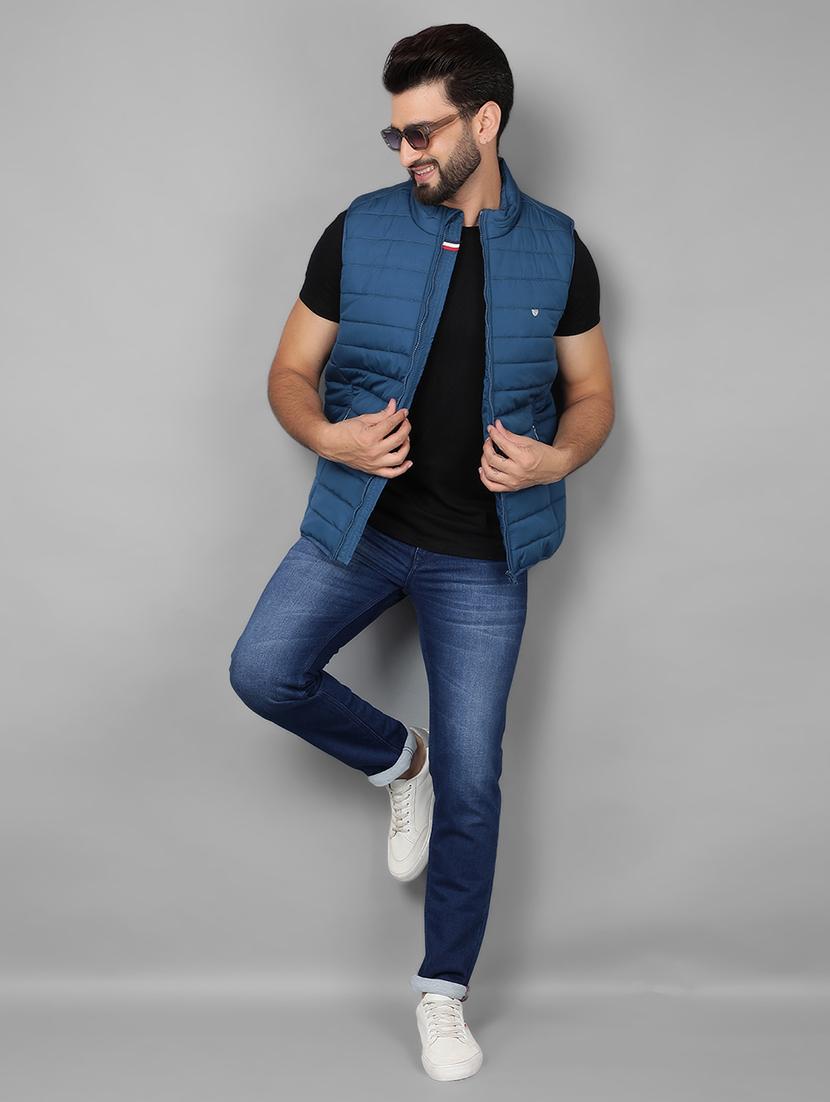 men sleeveless solid quilted jacket - 21461091 - Standard Image - 5