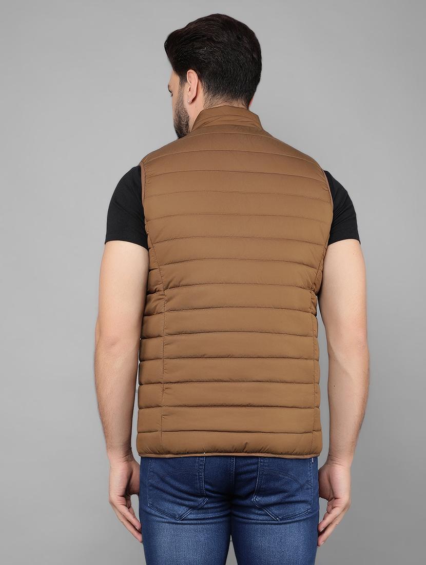 men sleeveless solid quilted jacket - 21461092 - Standard Image - 3