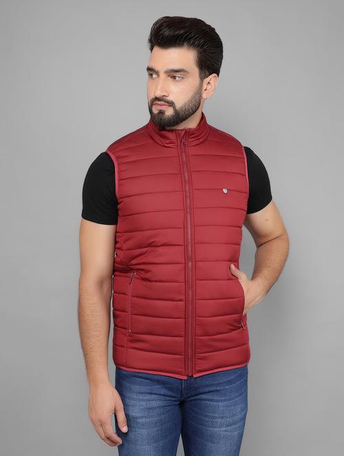 men sleeveless solid quilted jacket - 21461093 - Standard Image - 0