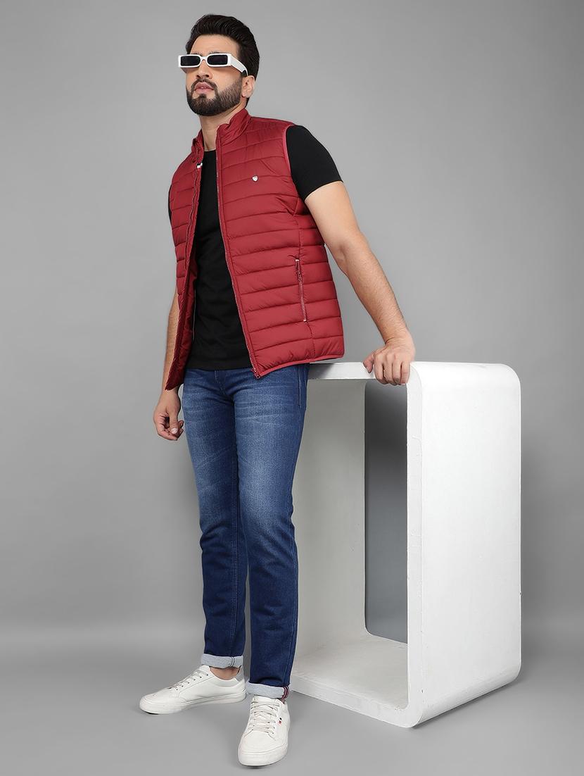 men sleeveless solid quilted jacket - 21461093 - Standard Image - 5