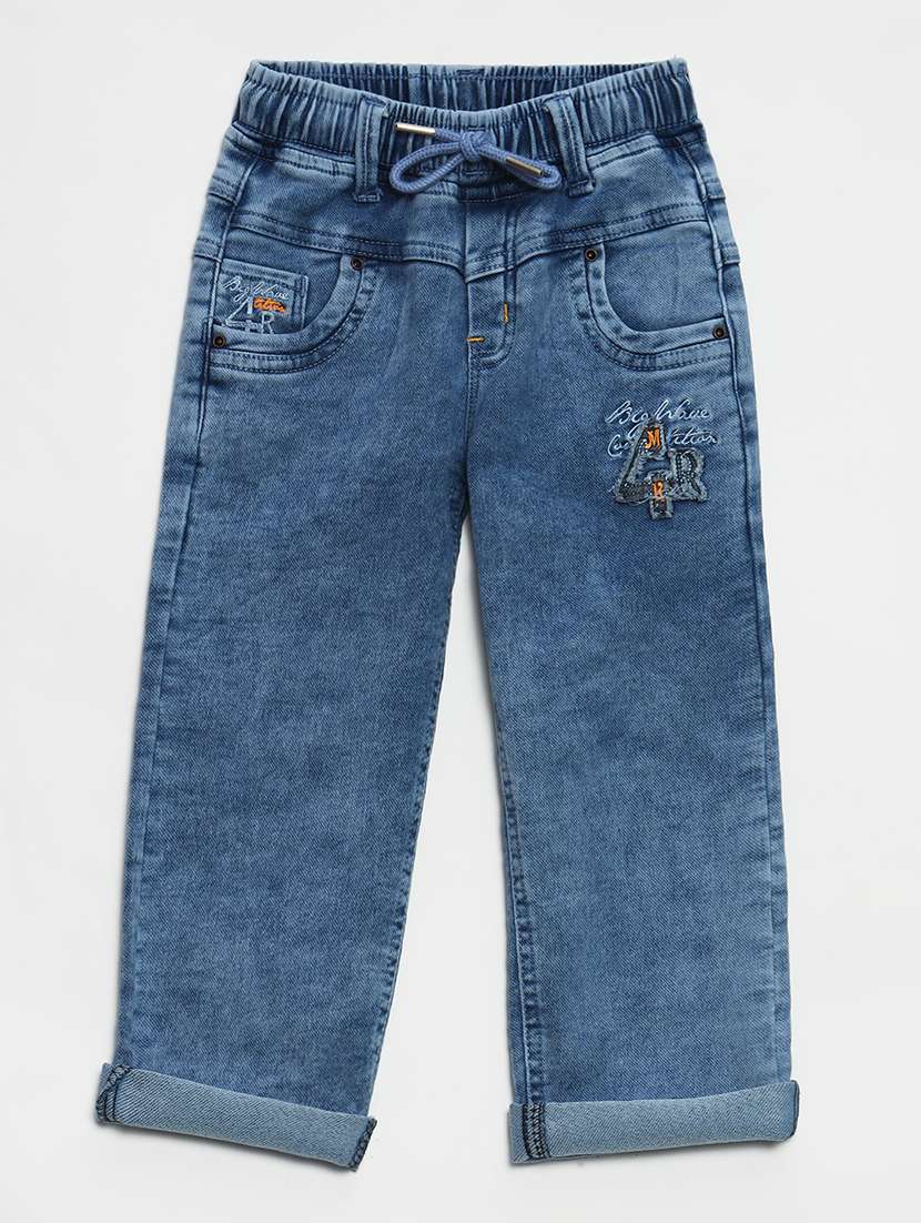 boys mid rise plain jeans
