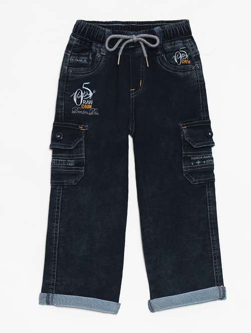 boys mid rise cotton plain jeans - 21461165 -  Standard Image - 0
