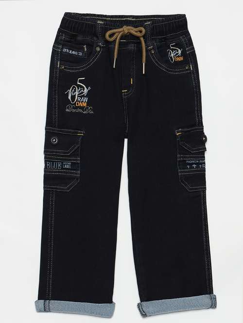 boys mid rise cotton plain jeans - 21461180 - Standard Image - 0