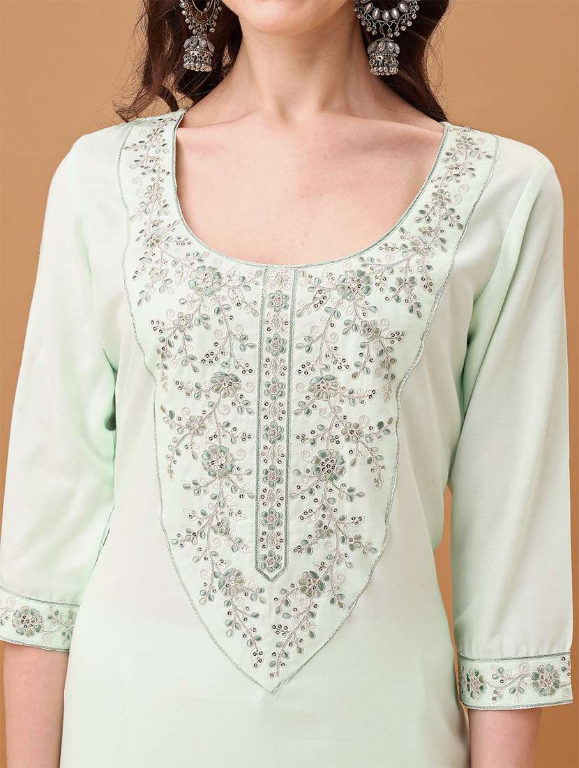 women neo mint kurta pant set with dupatta - 21461337 -  Standard Image - 5