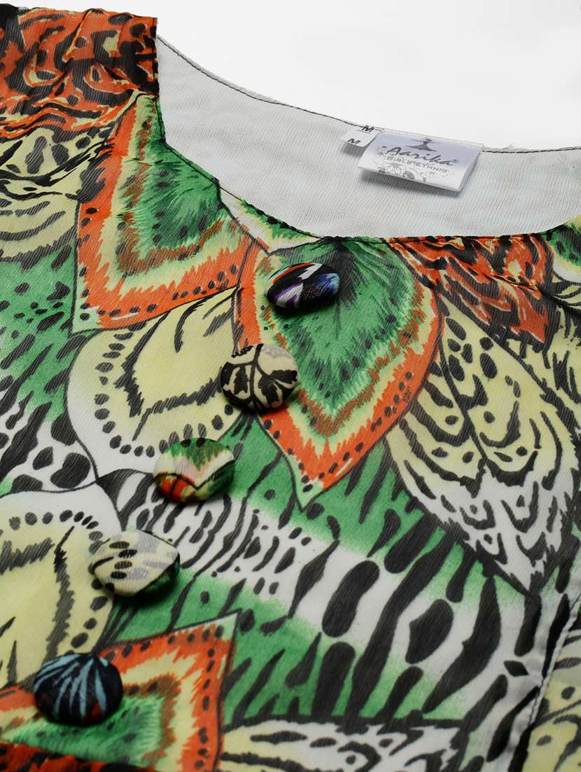 multicolored printed a-line top - 21461403 - Standard Image - 3