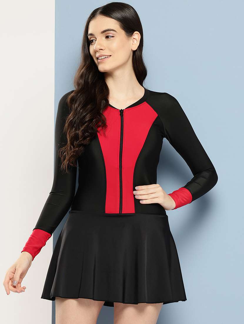 women top & bottom color block swimsuits