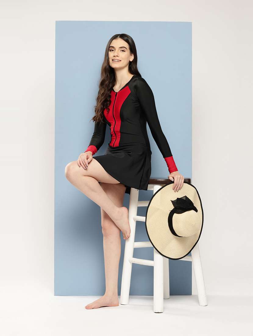 women top & bottom color block swimsuits - 21461452 -  Standard Image - 3