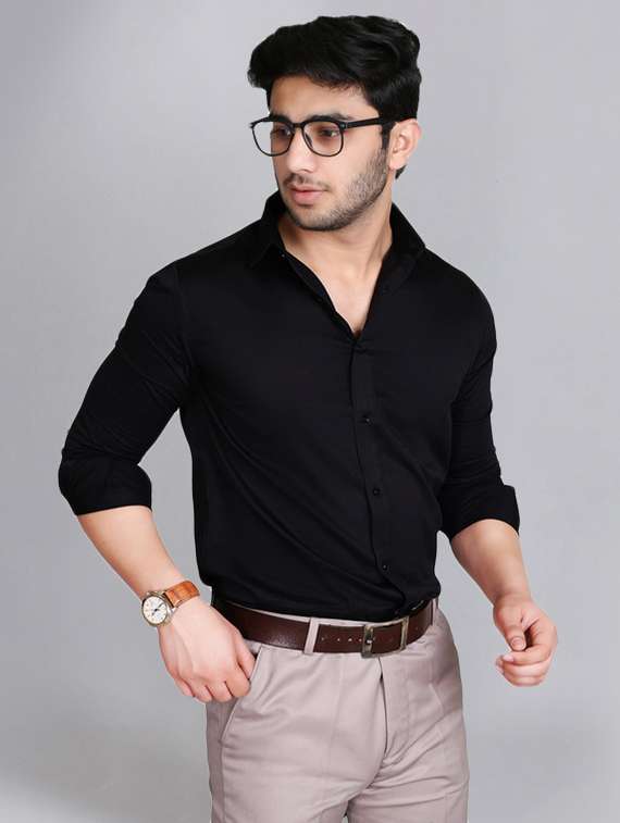 men solid formal shirt