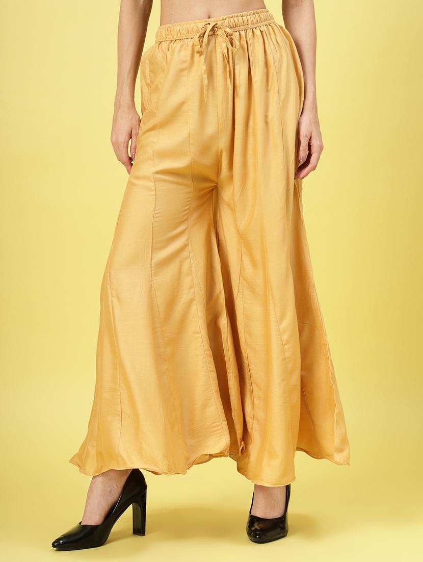 women beige rayon flared palazzo - 21462110 - Zoom Image - 0