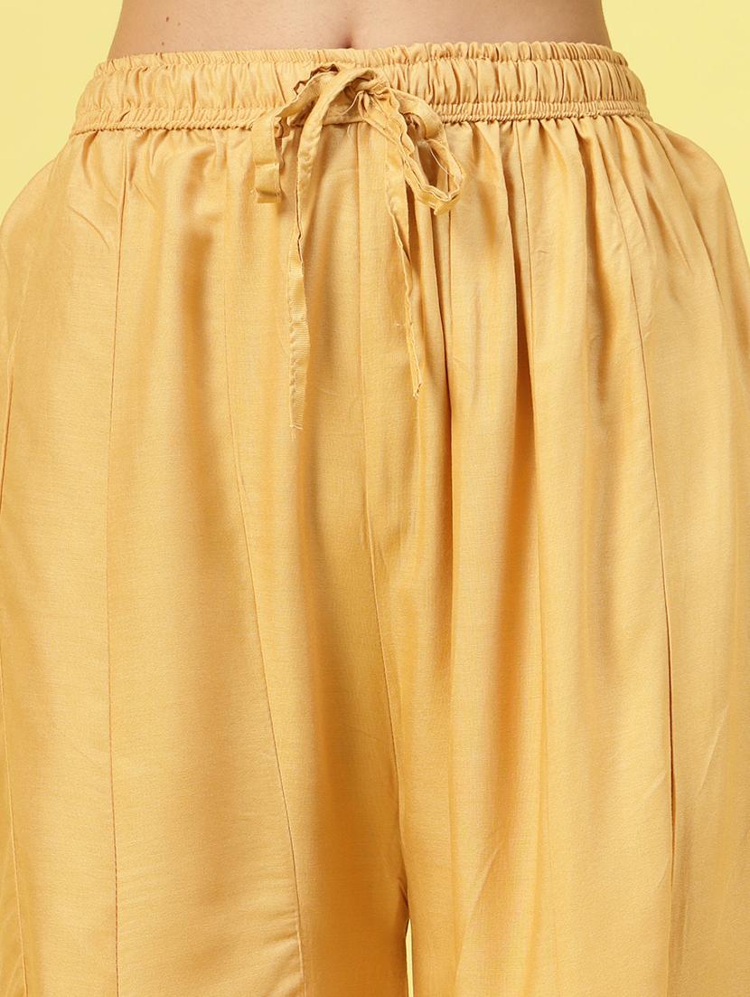 women beige rayon flared palazzo - 21462110 - Standard Image - 5