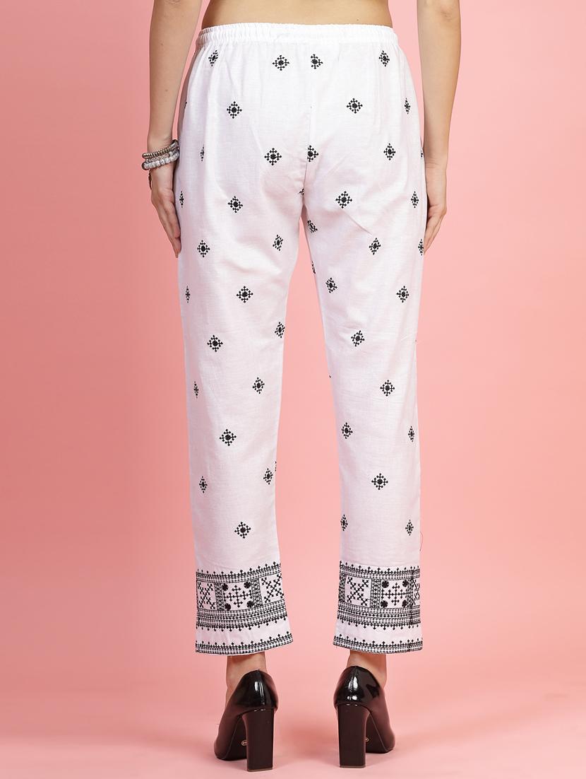 women white cotton peg trouser - 21462111 - Standard Image - 3