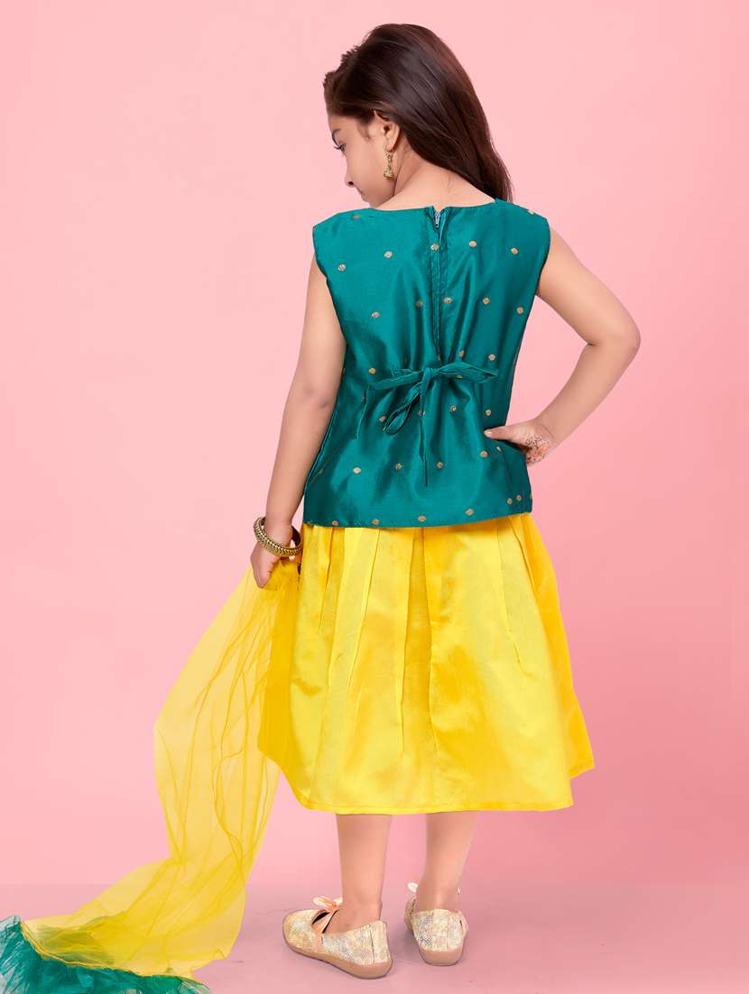 Girls Silk Lehenga Choli With Dupatta - 21462193 -  Standard Image - 3