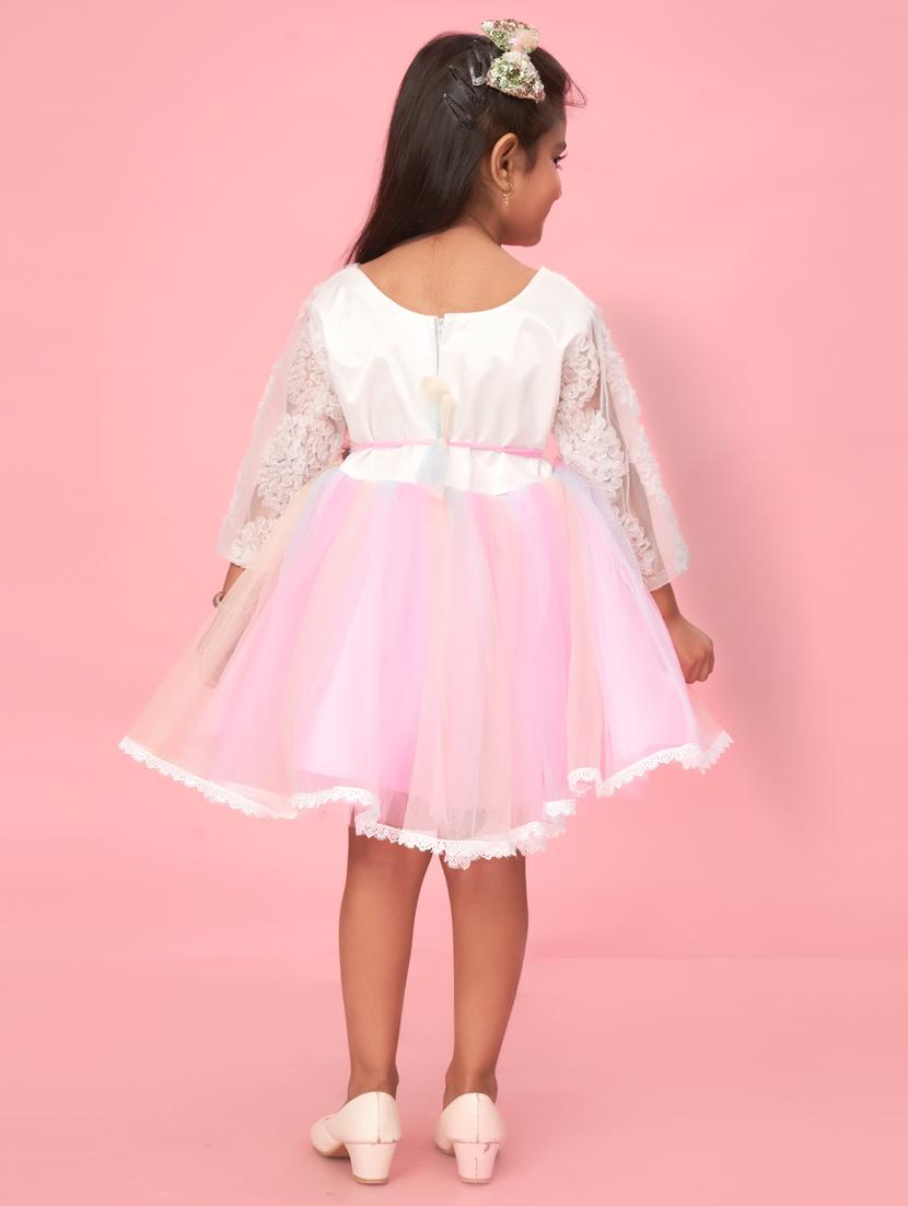 girl cotton blend party wear frock - 21462292 - Standard Image - 3