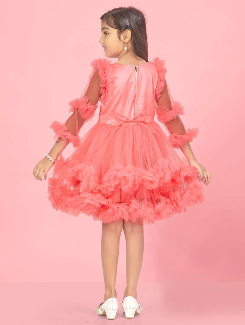 girl cotton blend party wear frock - 21462323 -  Standard Image - 3