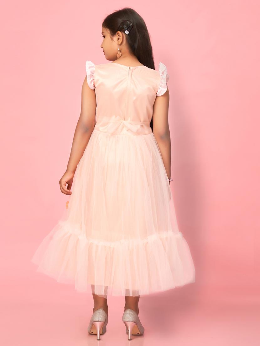 girl cotton blend party wear frock - 21462353 - Standard Image - 3