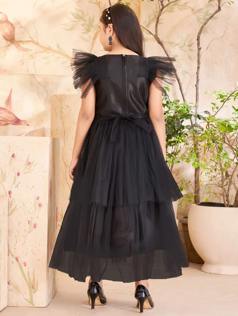 girls black solid frock - 21462381 -  Standard Image - 3