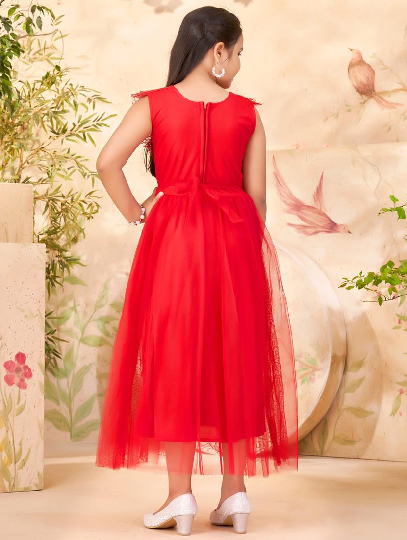 red cotton blend frock - 21462386 - Standard Image - 3