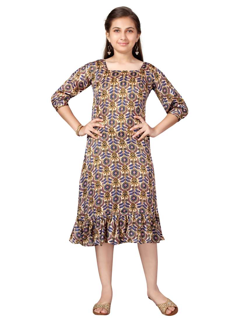 girls multicolored printed frock