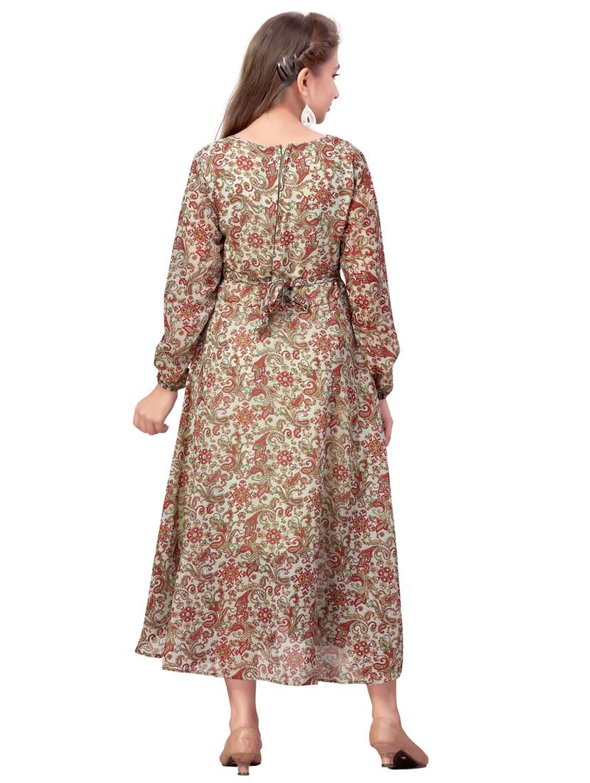 girl printed long sleeves flared kurti - 21462459 - Standard Image - 3