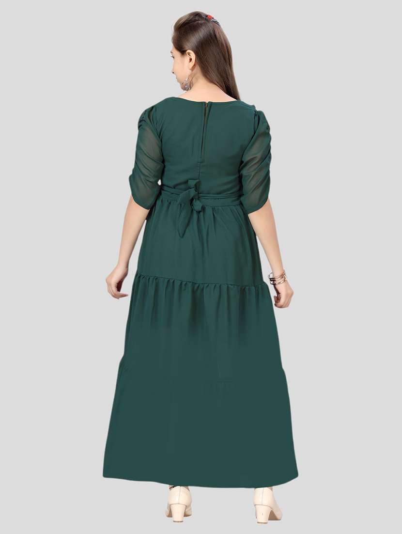 girls full length solid frock - 21462508 - Standard Image - 3