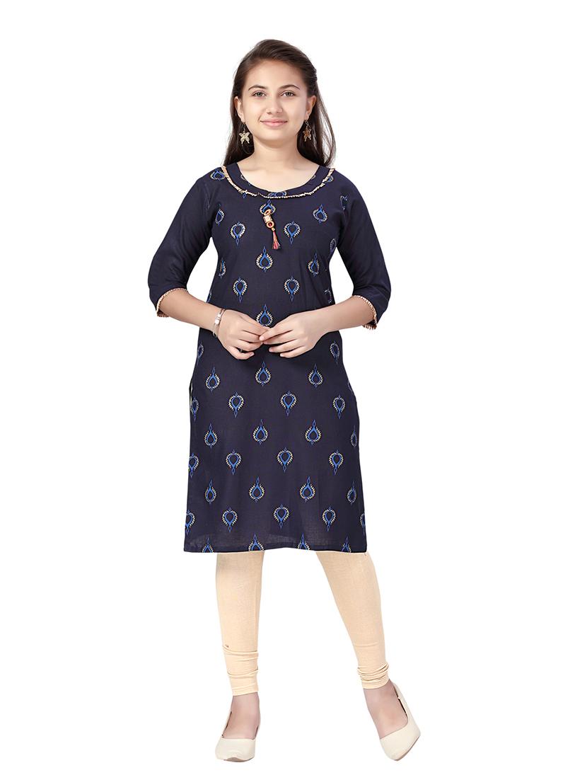 girls printed kurta pant set - 21462527 -  Zoom Image - 0