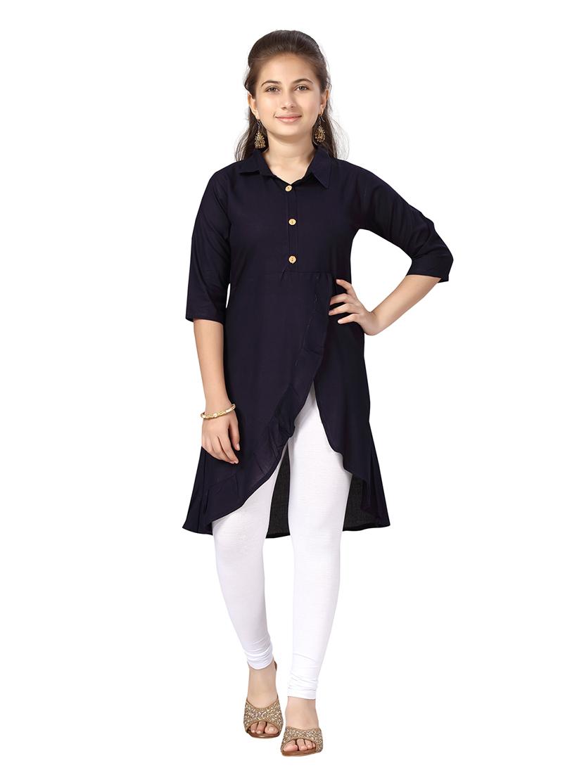 girls solid kurta pant set - 21462530 -  Zoom Image - 0