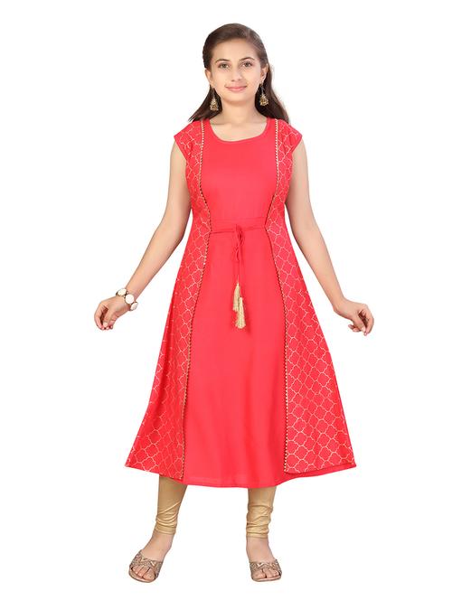 girls printed kurta pant set - 21462535 -  Standard Image - 0